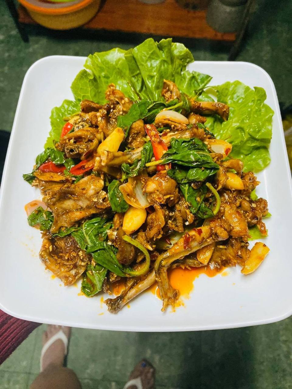 Hot Spicy fried Frog | ឆាក្ដៅកង្កែប