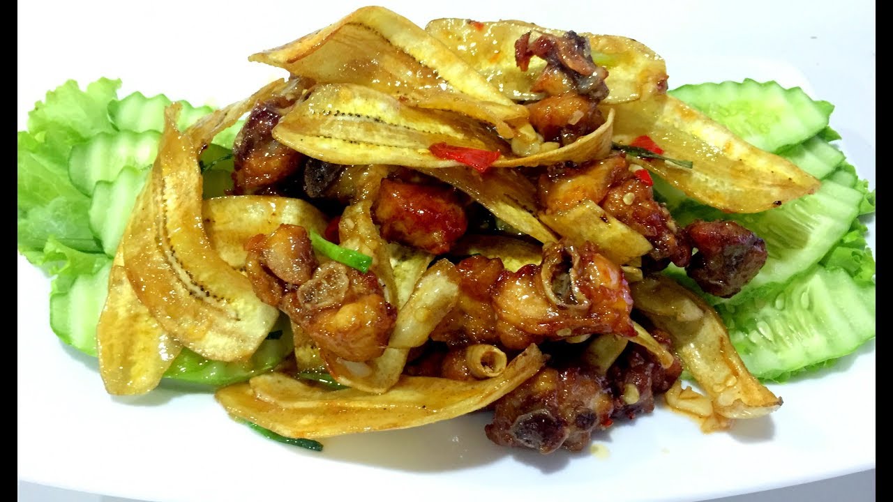 Fried Chicken Bananas | មាន់លីងចេកខ្ចី